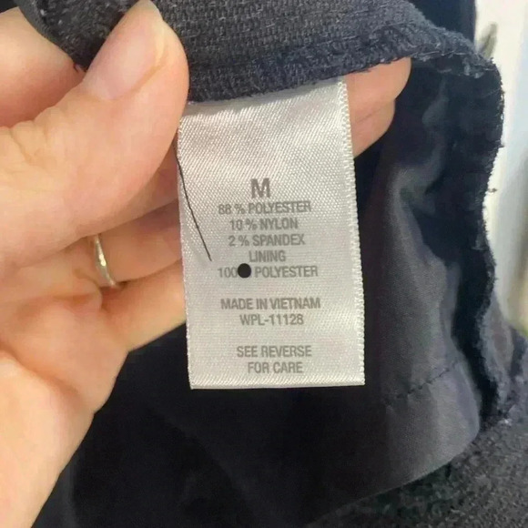 Open Front Double-Breasted Blazer Navy Blue Soft Corduroy 3/4 Sleeve Size Medium - Picture 7 of 9